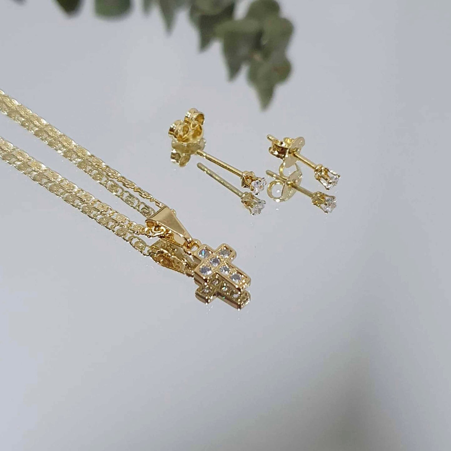 Dije Mini Cruz Con Circonias Cristal