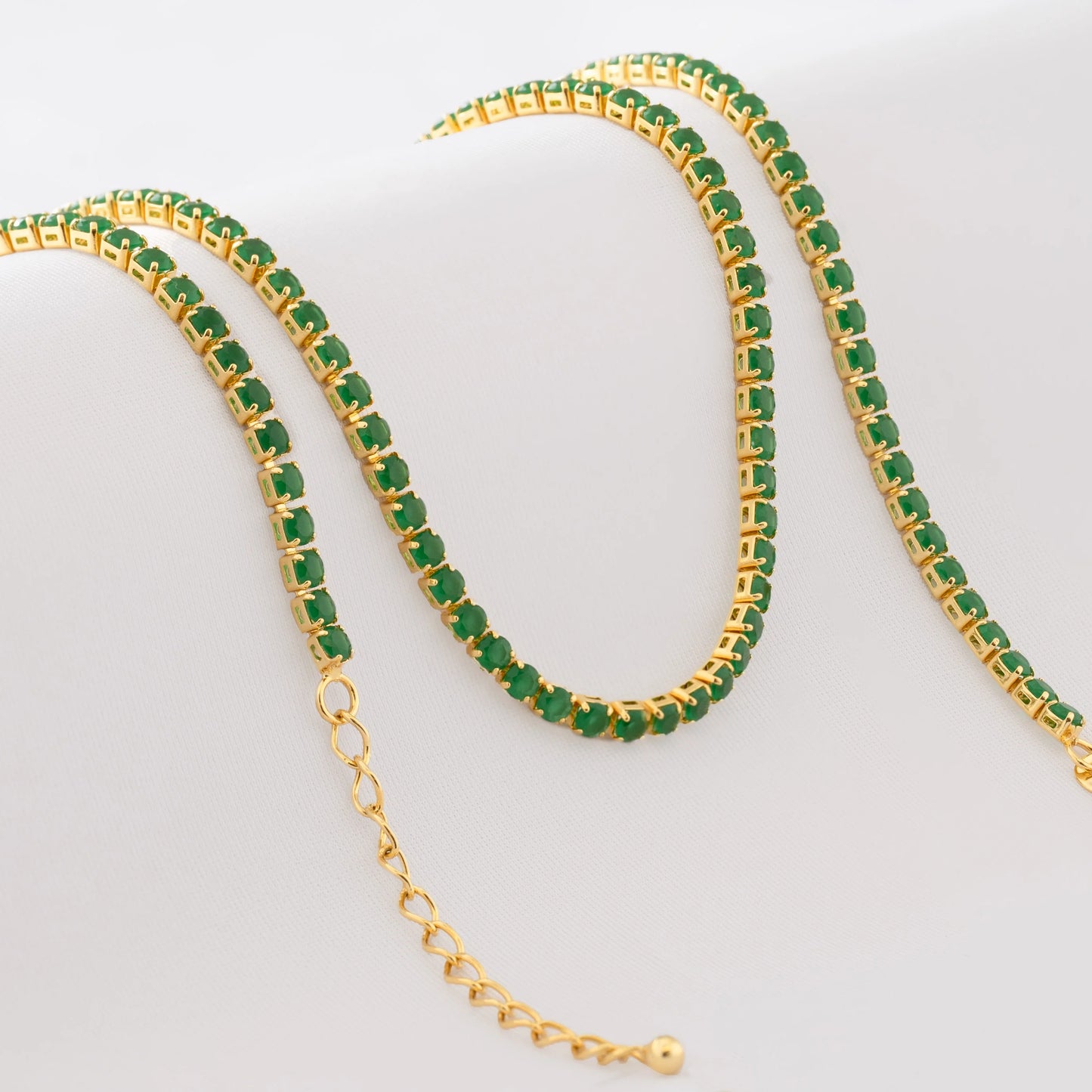 Cadena Circonias Unisex 45 Cms Verde