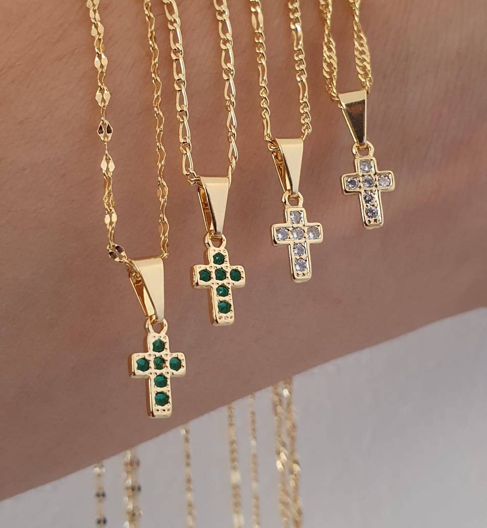 Dije Mini Cruz Con Circonias Cristal