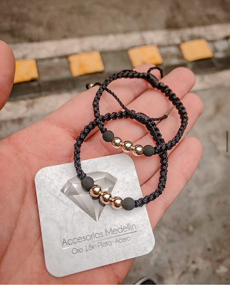 Pulsera 3 balines 6mm