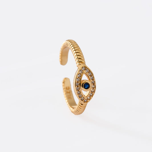 Anillo Ojo Turco Azul Ajustable