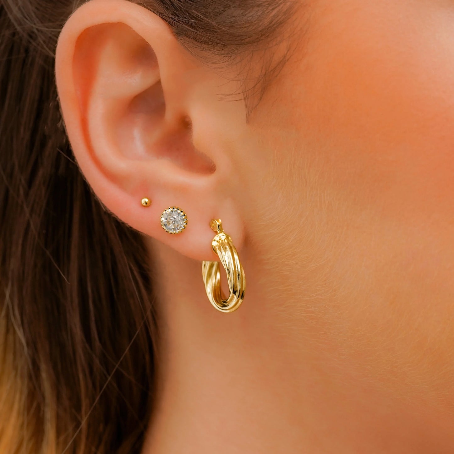 Arete Twisted Stripes 2 Cms