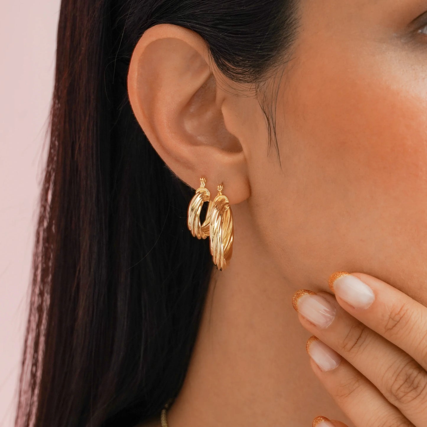 Arete Twisted Stripes 2 Cms