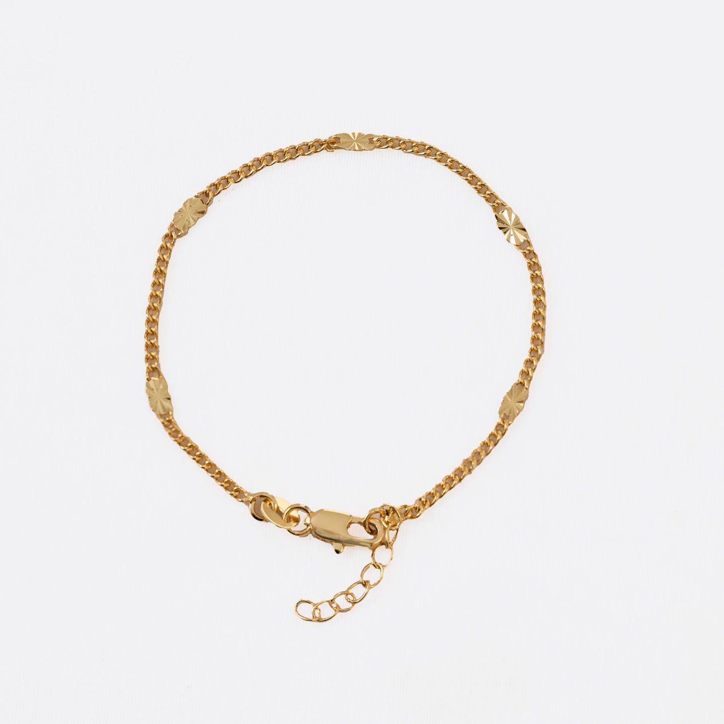 Pulsera Cubana con Destellos 16 Cms + Extensor
