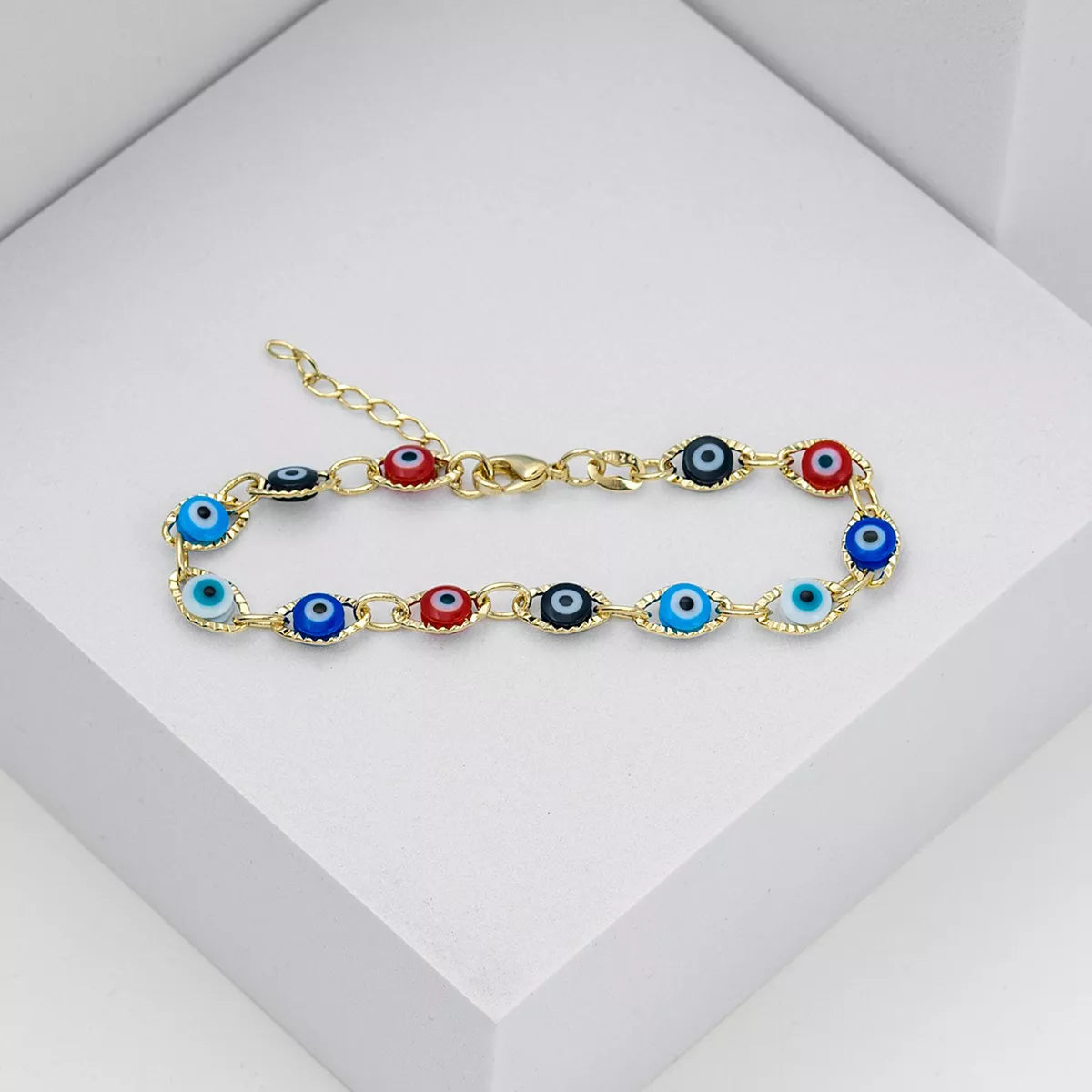 Pulsera Ojo Turco  Multicolor 16 Cms + Extensor