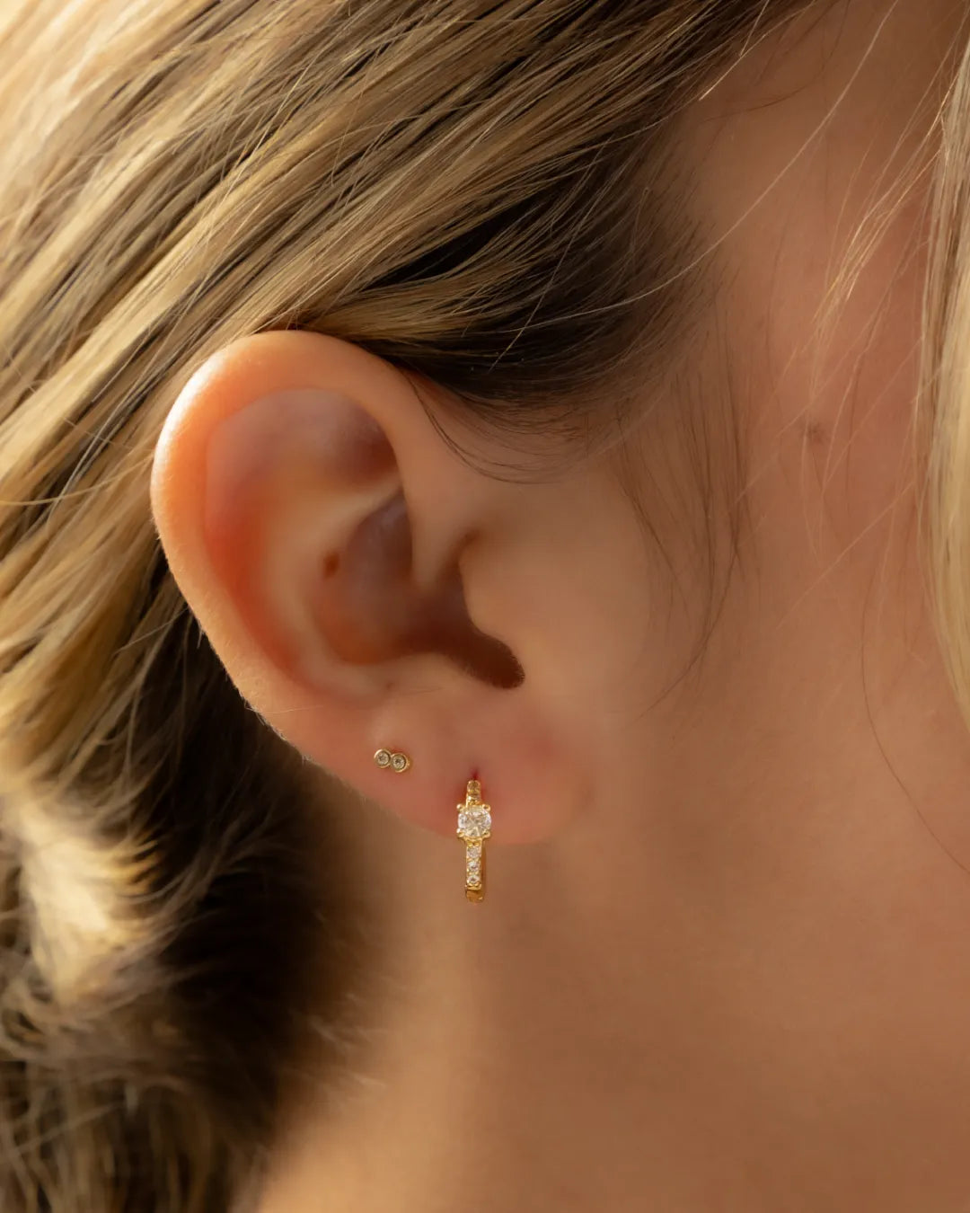 Arete Candonga Solitario Crystal 13 mm