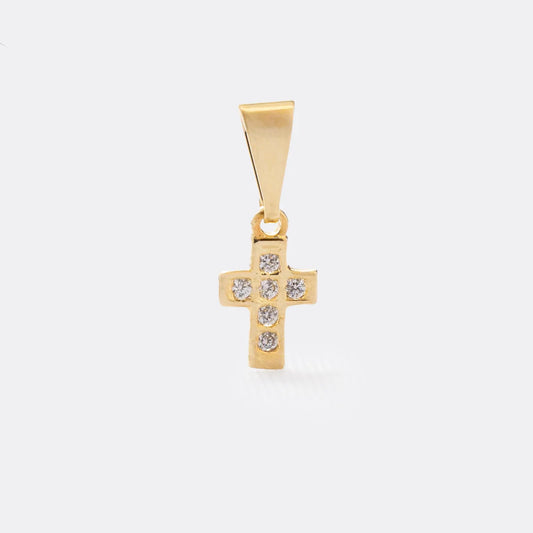 Dije  Mini Cruz Con Circonias Cristal