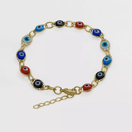 Pulsera Ojo Turco  Multicolor 16 Cms + Extensor