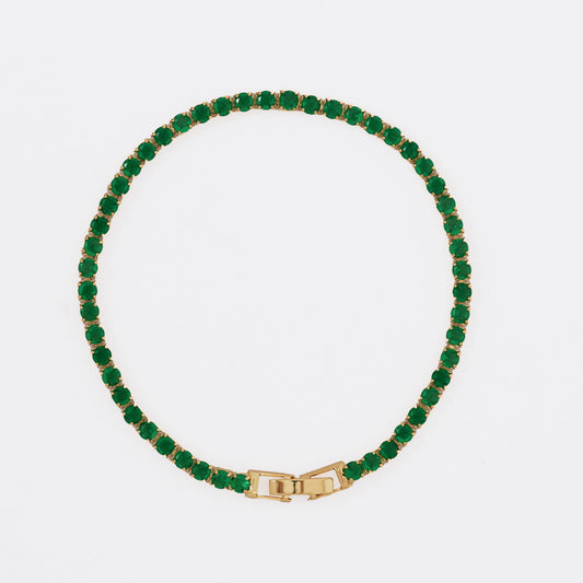 Pulsera Circonias Verde 20 Cms