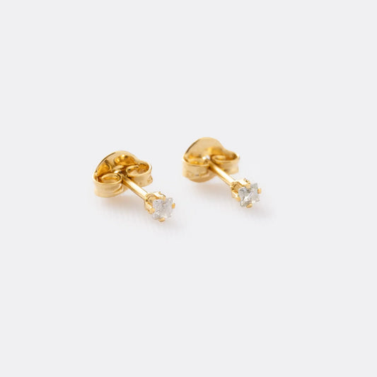 Arete Topo Mini Circon Cuadrado CRISTAL