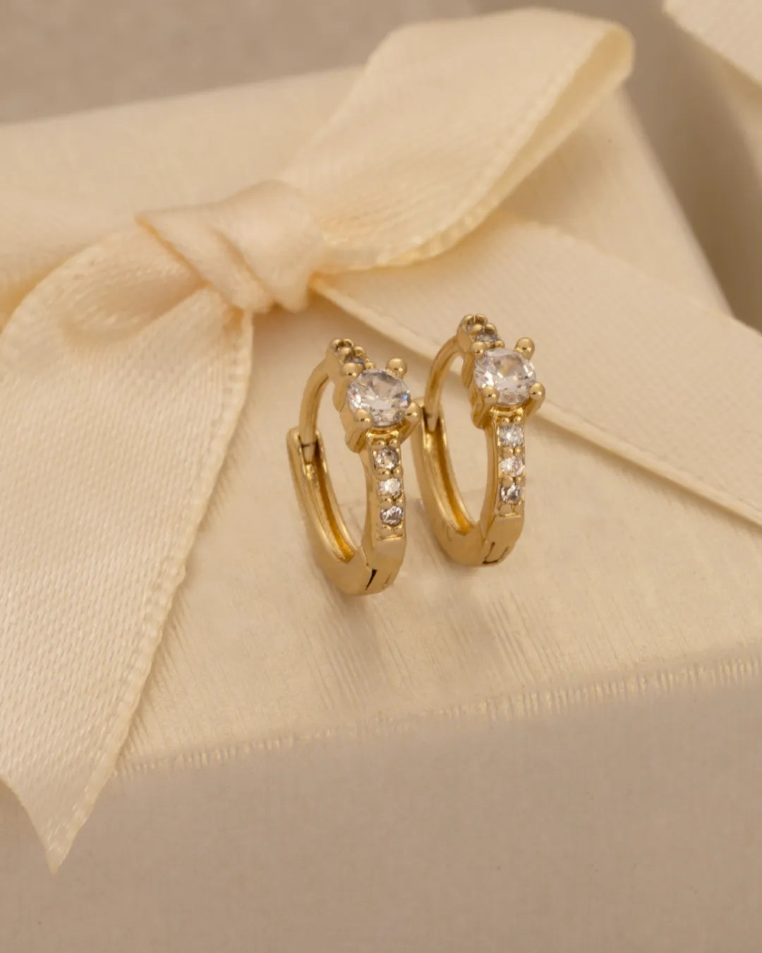 Arete Candonga Solitario Crystal 13 mm